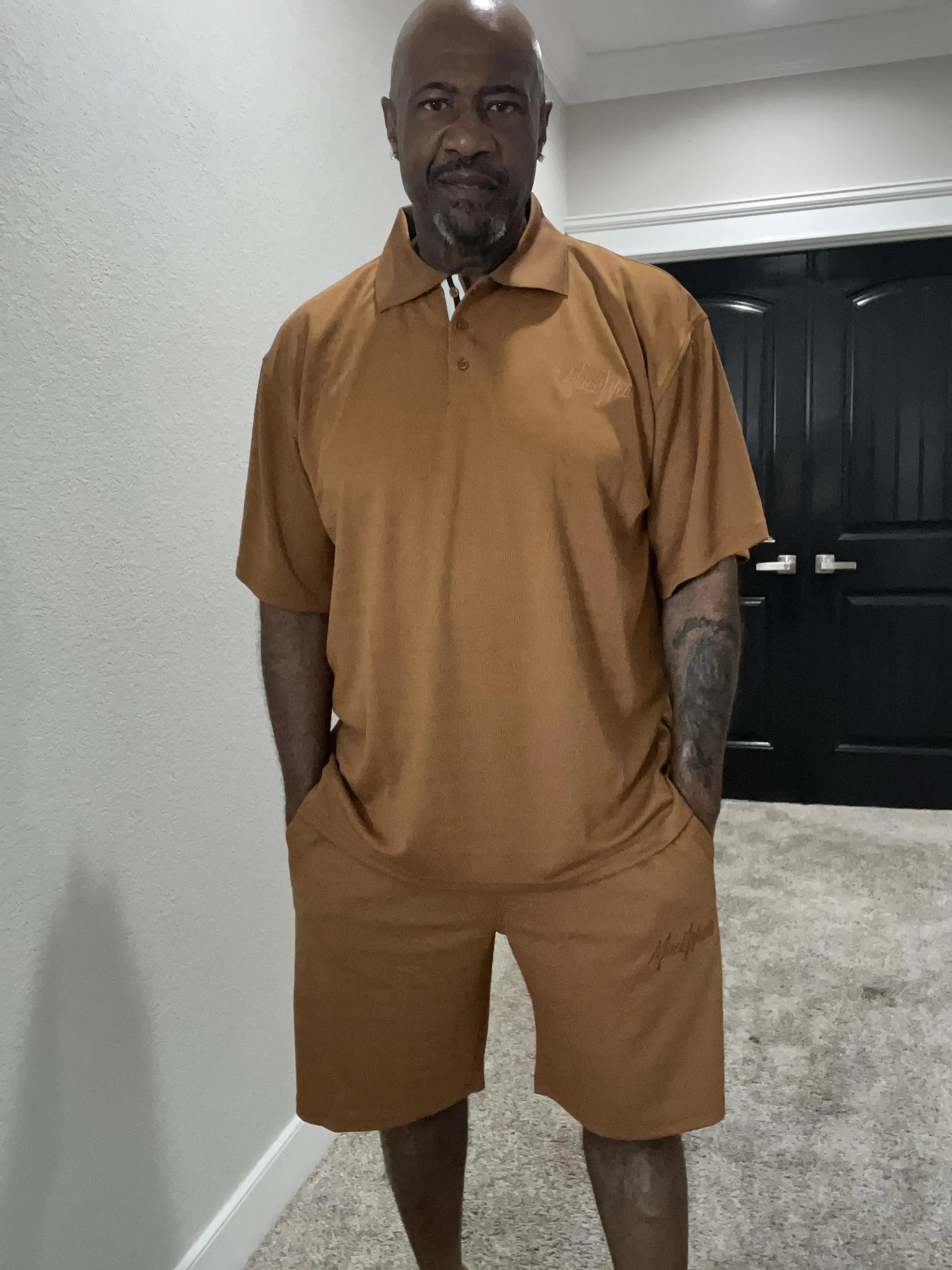 Mackwear Texture Blend Polo Shirt short set,