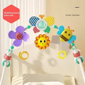 Newborn Baby Bed Bell Hanging Car Toy, Safe Seat Soothing Baby Educational Rattle Maracas Sensory Stroller Hang Tag Toy, Infant Developmental Playmate