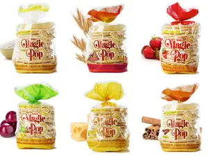 Kim’s Magic Pop Combo A – 12 Bags (15 Cakes Each) | Crispy Popped Multigrain Snack | 20 Calories Each | Vegan | Bread & Cracker Alternative Crunchy Crackerbread Baked