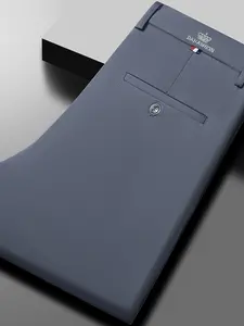 Men's Loose Straight-Leg Elastic-Waist Formal Pants, Anti-Wrinkle Comfortable Business Trousers for Formal and Casual Occasions, Casual Fashion Pants，office work clothes