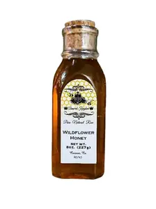 The Armored Kingdom Wildflower Honey Bottle 8oz Pure Raw Natural Seasonal Flavor Antioxidants Heart Immune Health Support Sustainable Bee Friendly
