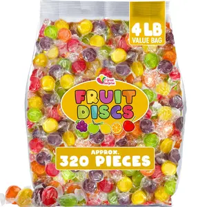 A Great Surprise Assorted Fruit Discs - 4 Pound Bag - Bulk Individually Wrapped Candy - Fruit Flavored Candies