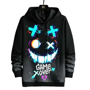 Arcane Jinx Game Over Neon Smile Art Streetwear Basic Hoodie