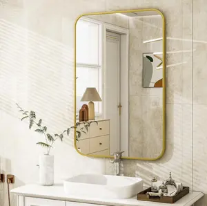 28x20.2 Inch Bathroom Mirror, Wall Mounted Vanity Mirror, Gold