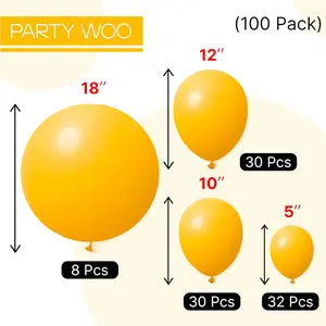 Mustard Yellow Balloons 100pcs Different Sizes of 18 12 10 5 Inch Yellow Fall Balloon Arch Kit for Birthday Engagement Baby Shower Bee Sunflower Little Cutie Party Decorations Yellow-Y10