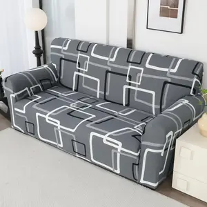 Abstract Geometric Art Sofa Cover, Soft Stretch Sofa Protector, Sofa Slipcover, Dustproof Sofa Cover for Home Living Room, Elastic Sofa Slipcover
