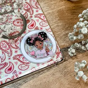 Cute Phone Grip With Adorable Girl Design, Perfect For Girls Who Love Cute Style, Secure Hold, Aesthetic Look, And A Sweet Gift Idea