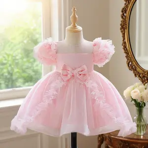 3068 Baby girl pink dress sweet dress suitable for baby girl's first birthday baptism birthday party birthday gift