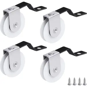 4 Pcs 1 Inch Spring Tension Sliding Screen Door Roller Replacement Wheels Fit for B638 B687 B639 for DIY Screen Door Repair