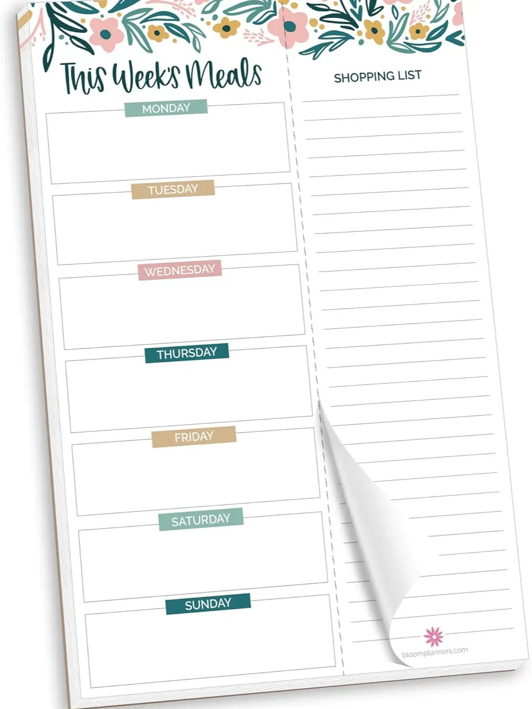 Weekly Meal Planner with Grocery List Detailed - Meal Plan Notepad, 60 Pages - 6” x 9”inch