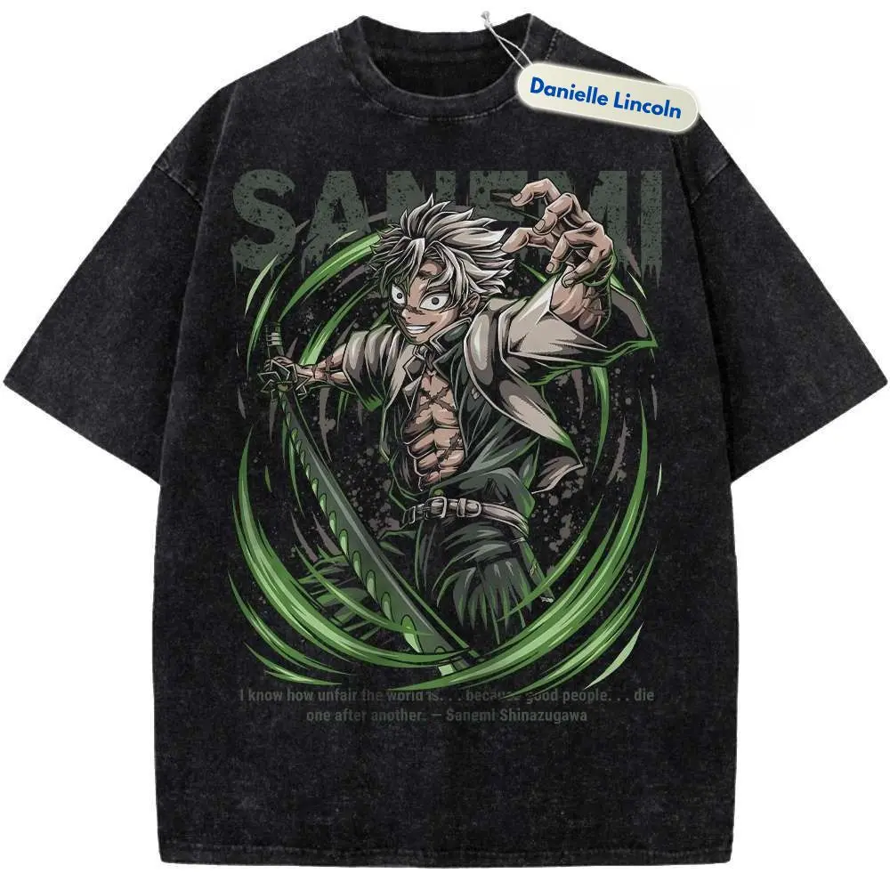 Sanemi Shinazugawa Anime Shirt, Demon Slayer Vintage T-Shirt Gift For Manga Tee,Gift For Men, Gift For Women, Crew Neck T-shirt, Trending T-shirt