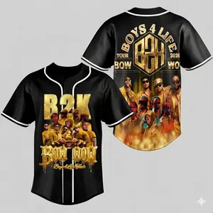 B2K Bow Wow Boys 4 Life Tour 2026 Jersey, Concert Merch, Vintage Hip Hop Graphic Baseball Jersey, Gift for Fans
