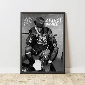 Kobe Basketball Motivation Poster, Job's Not Finished Wall Art Poster HD Print Unframed Aesthetic Room Home House Modern Wall Decor Trendy Gift.