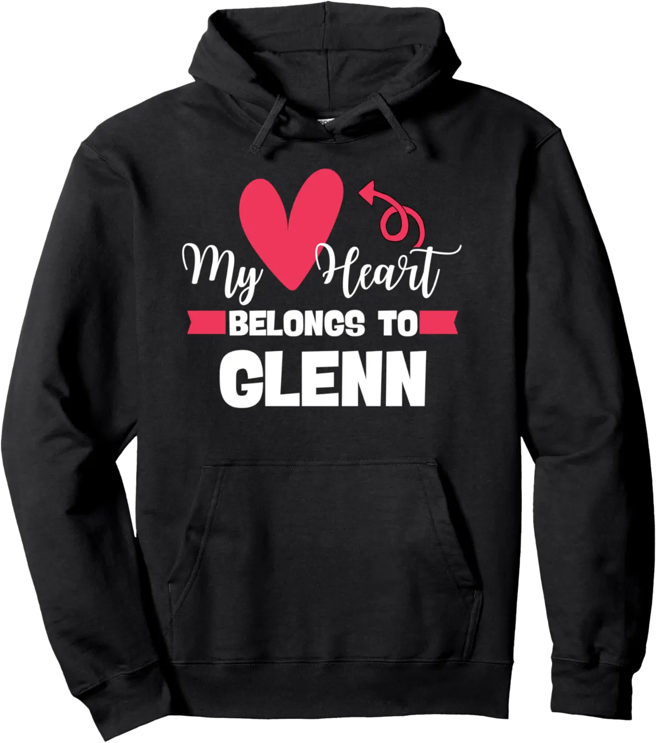 First Name Glenn Valentines Day Design for Couples Pullover Hoodie - Autumnsc Shop 66B0DR3T8MDN