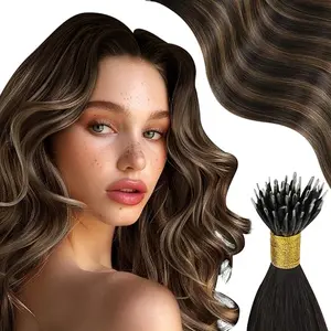 MORESOO SummerVibes Nano Tip Hair Extensions 50G Straight Remy Human Hair for Women Natural Look Invisible Durable Styling Versatile mothers day gift