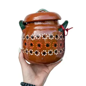 Olla Frijolera De Barro Pot 250mL Cookware Clay Mexican Smooth Rustic Traditional Classic