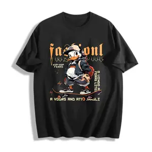 Streetwear Style Men's T-Shirt Duck Hip Hop Skateboard Design Summer Casual Wear For Trendy Young Adults
