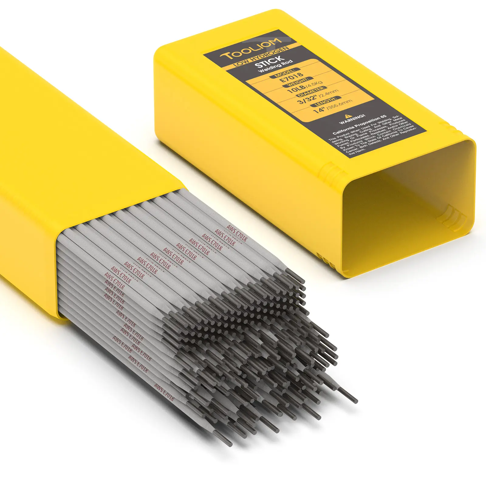 TOOLIOM E7018 Welding Rods - 10LB Pack 3/32", 1/8" Low Hydrogen Carbon Steel Stick Electrodes, Industrial Heavy Duty for Structural & High-Tensile Steel