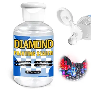 120ML Diamond Painting Brush Set, Diamond Art Glue for Protecting Diamond Paintings, Permanent Sparkling Diamond Art Sealer Kit, Diamond Painting Kits, Diamond Art Tools