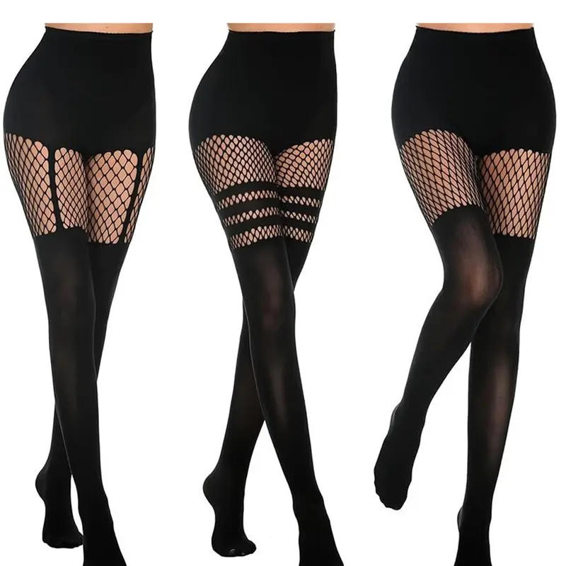Women's Fishnet Pantyhose Set, Sexy Tight-Fitting Garter Strap Design, Comfortable, Lightweight & Stylish, Spring & Fall Wear, Perfect for Daily Wear