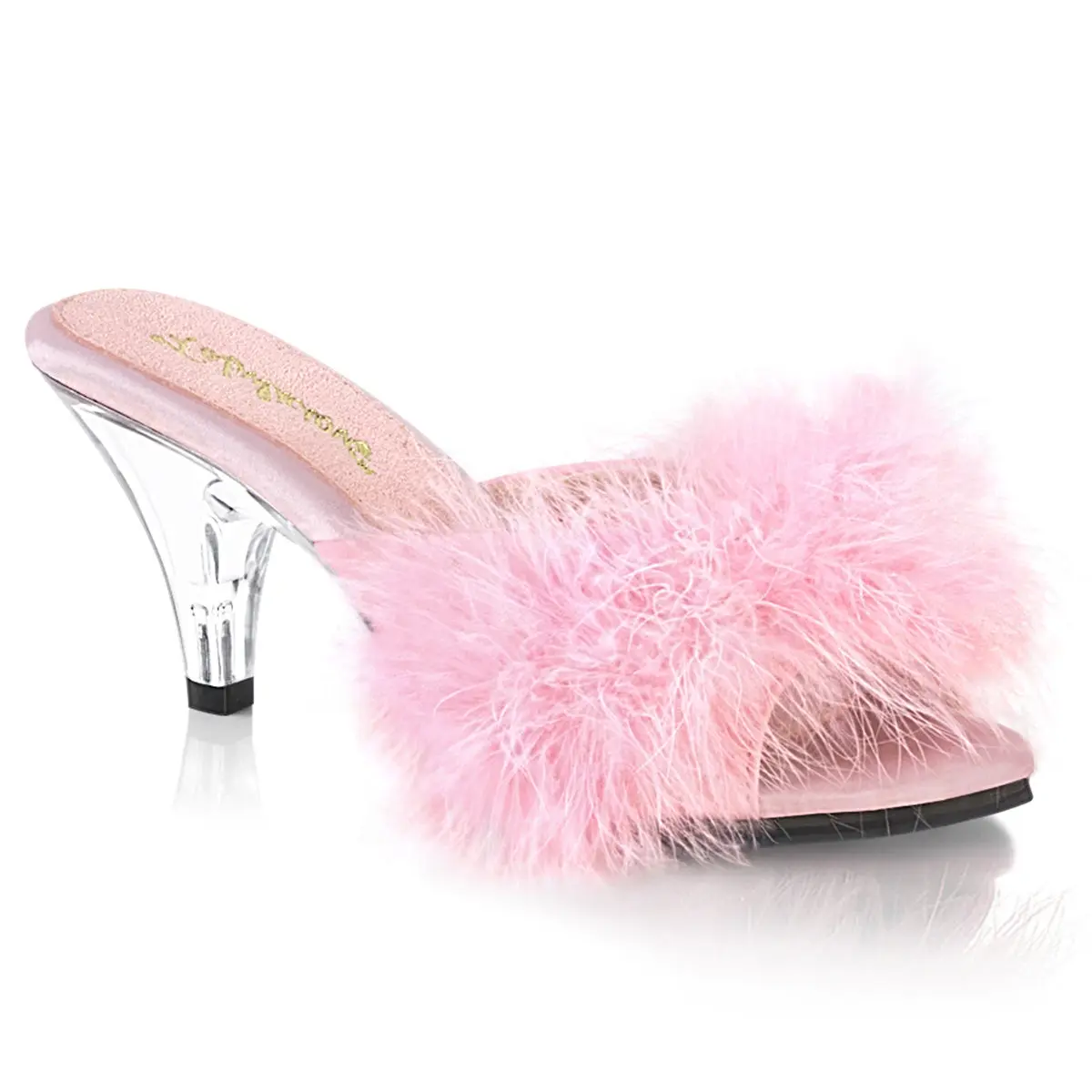Women's Fluffy Fur Slides, Glamorous 3-Inch High Heel Slip-On Stilettos, Comfortable Party & Event Footwear, Platform, Stylish