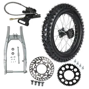 Suisuitong Dirt Bike Rear Swing Arm & 90/100-16 Rear Wheel Kit – 21” Swingarm, 90/100-16 Tire, Hydraulic Brake Assembly, 428 43T Chain Sprocket for 125cc-200cc Dirt Pit Bike Scooter Offroad Motorcycle