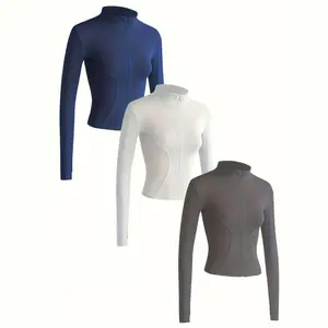 Women's Quick-Dry Yoga Jacket – High Elastic Zip-Up Workout Coat, All-Season Long Sleeve Fitness & Casual Jacket, Perfect for Gym, Running & Daily Wear outfit women