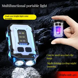 COB  Mini Strong Light Outdoor Flashlight Portable Multi functional Outdoor Emergency Work Light