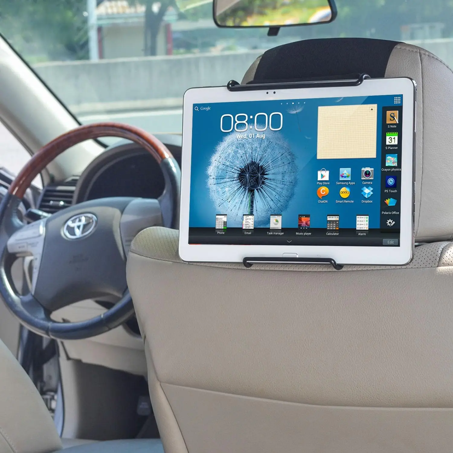 Universal  Headrest Mount Holder with Angle- Adjustable Holding Clamp for Tablets -Compatible with iPad 11th Gen - iPad mini - Air - Pro - Galaxy Tab S8 - Tab A and More