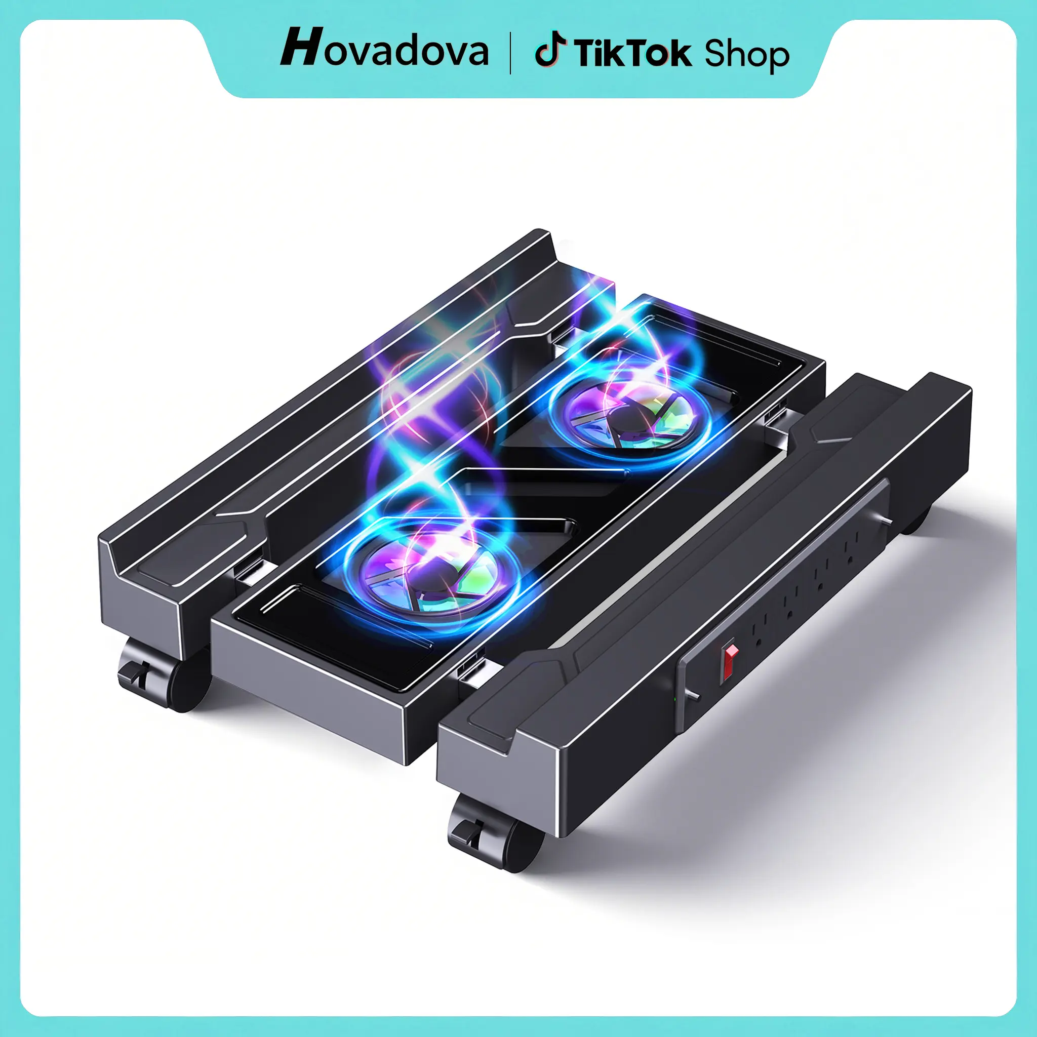 Computer Tower Stand, Mobile CPU Holder, Fits Most PC | Adjustable Wide PC Stand for Floor and Carpet, Improve Airflow, PC Riser with 4 Locking Wheels, 110 lbs Support