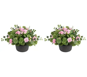 Haute Decor 24" Wild Geranium Urn Filler w/ A dj. Height, S/2