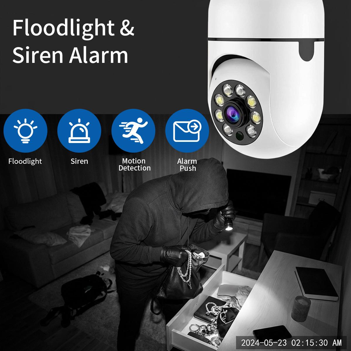 Ivyiot 2PCS 2K Light Bulb Camera Home Supermarket Security Camera 360° Panoramic View WiFi Camera with Two-Way Audio for Baby and Pet Store Surveillance, Universal E27 Socket Design Ivyiot 2PCS 2K Light Bulb Camera Home Supermarket Security Camera 360° Panoramic View WiFi Camera with Two-Way Audio for Baby and Pet Store Surveillance, Universal E27 Socket Design