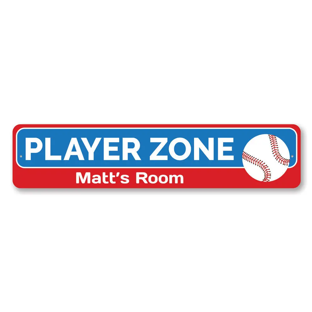Baseball Player Zone Sign