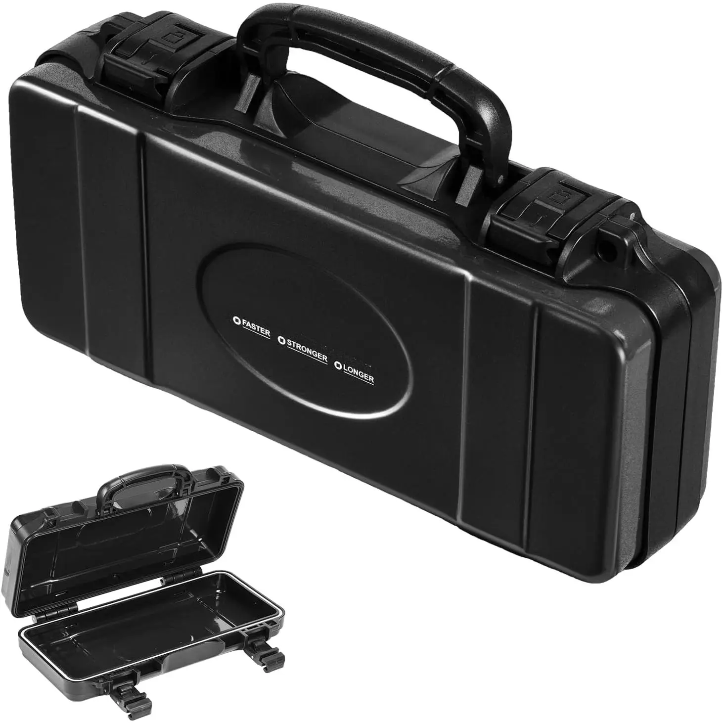 11in Durable Steel Construction Tool Box, 1pc Lightweight Portable Heavy-Duty Case with Flexible Handle, Double-Buckles Lock, 2 Base Pads, 10.63x5.71x2.4in Dimensions for Home DIY Tool Storage & Organization