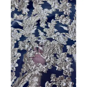 Gold Champagne Organza Burnout Brocade