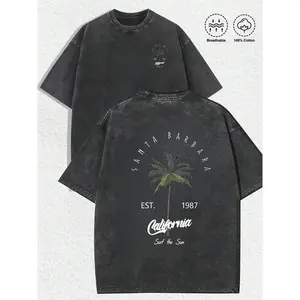 Men’s Twisted valentine shirts Men's Retro California Style Cotton T-Shirt-"Est.1989" Coconut Tree Design, Short Sleeves, Round Neck, Casual Summer Clothes, Machine Washable, Summer Casual Clothes | TiedyeT T-Shirt Back Design, Retro T-Shirt.Heavyweight P