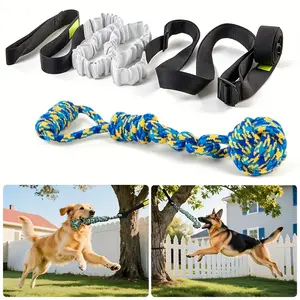 【Dog  Gifts】LOOBANI Outdoor Bungee Dog Toy Interactive Exercise Play Cord for Small to Large Dogs Fun Pet Supplies with Chew Rope Adjustable Height Perfect for Tug-of-War Fetch Games Outside