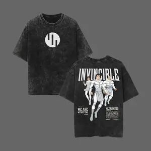 Invincible Viltrumites Vintage Washed T-Shirt – Oversized Heavy Cotton Comic Streetwear Graphic Tee (We Are Without End) 90s Graphic American Casual Short Sleeve Tee | Premium Soft Cotton Classic Unisex T-Shirt for Daily, Gym & Streetwear
