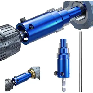 Dual-Power Pipe Extractor Tool - Removes Stuck or Damaged 1/2" 3/4" 1" Pipes & Valves, Works with Electric Drill & Manual Wrench, Universal 40CRV Steel Hex Shank