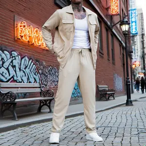 GINGTTO Men's Long Sleeve Sets 2 Piece Casual Stylish Outfits Relaxed Fit Full Zip Tracksuits Jogging Suit Sets