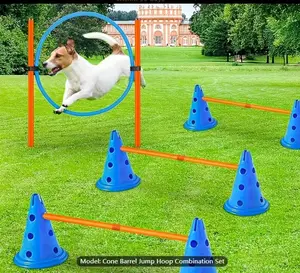 Pet Supplies Dog Agility Training Set Jumping Ring And Jumping Rod Combination Obstacle Training Around Rod Dog Training Equipment