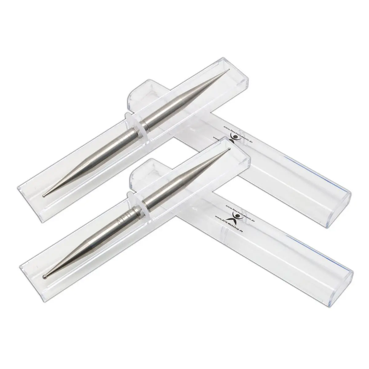 AFH Stainless Steel Silver-Plated Massage Stick Set - 2 Sizes (Medium, Large) with Protective Box, for Whole Body Dispersed Pressure, Trigger Relief & Fitness Muscle Therapy, Silver Plating, Back, 500G, With Protector, 0.5 Lbs, Two Sizes
