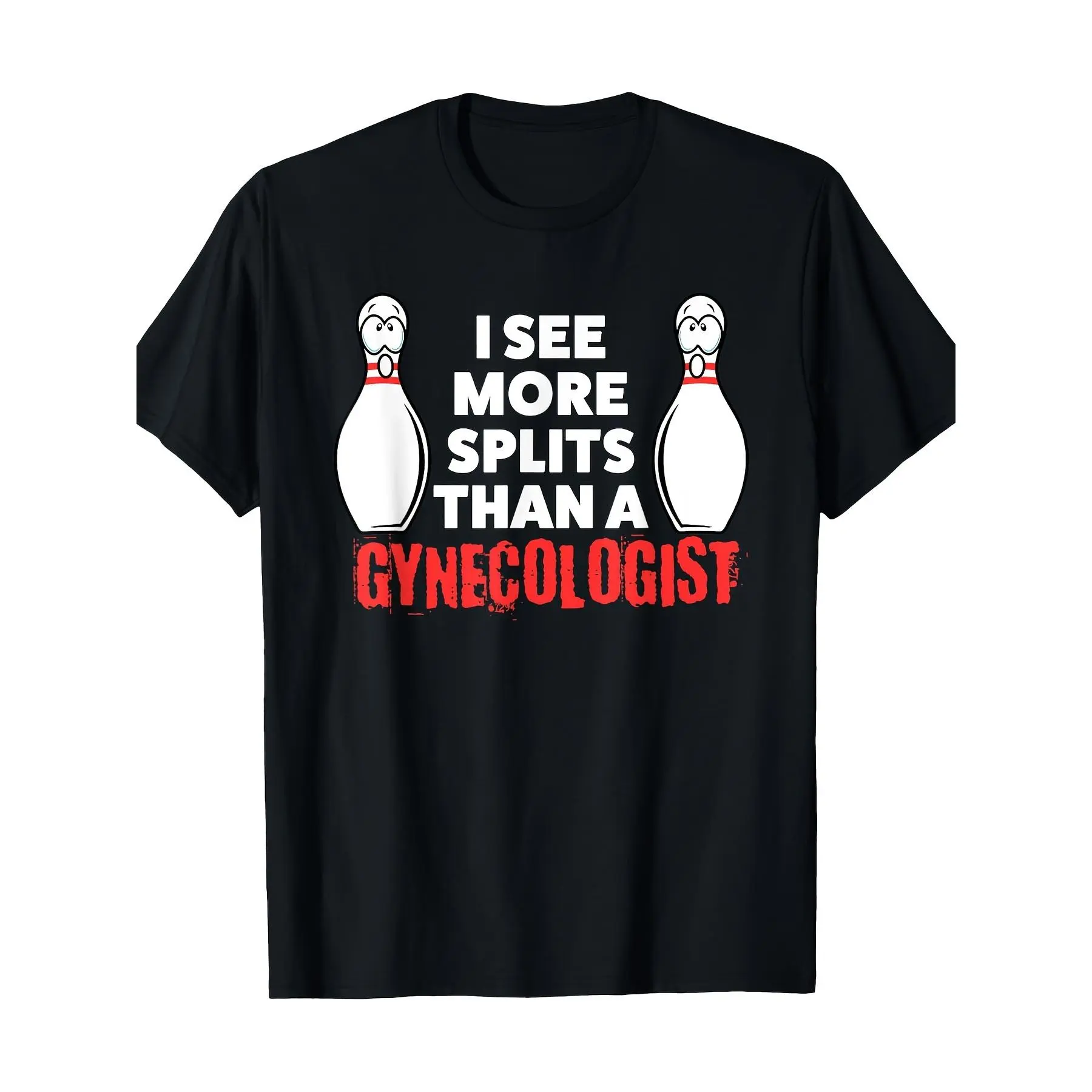 Men's Vintage Bowling Graphic Tee - Menswear Fitted Cut Vintage Street Cotton Short-Sleeve Round Neck Funny Casual Top with Graphic Prints, Pure Cotton