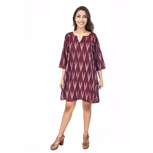 100% Cotton Burgundy Kaftan – Lightweight, Breathable & Stylish | Tenku Designs