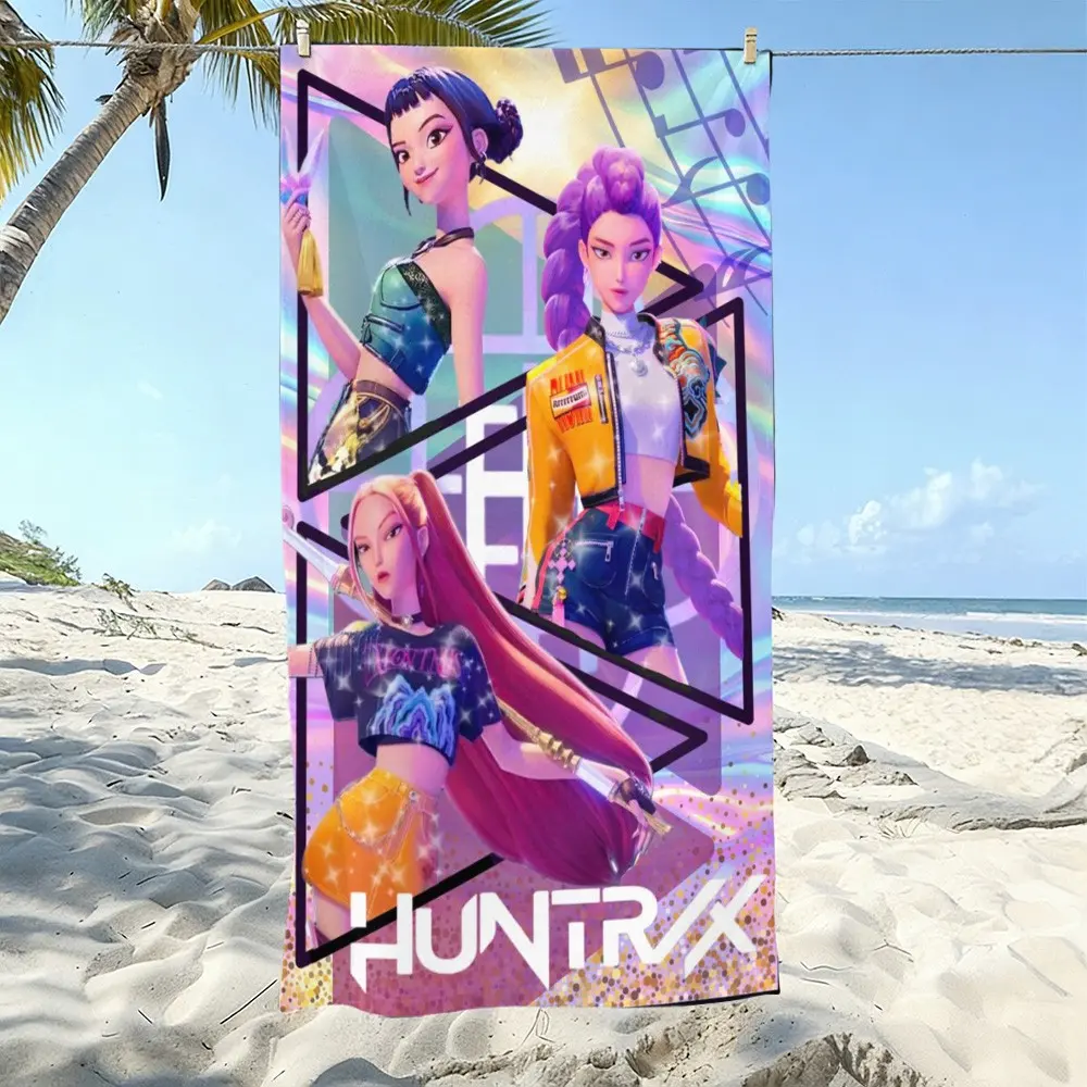 K-Pop Glitter Bath Towel, Soft Microfiber Fabric, Quick-Dry and Absorbent, Perfect for Beach Pool Bathroom, Ideal Gift