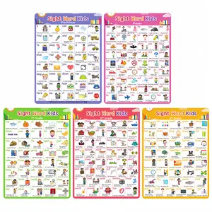 5 Pcs English High Frequency Word Posters, Esl Teaching Aids, Teaching Supplies, Ideal for Home & Classroom Learning Resources