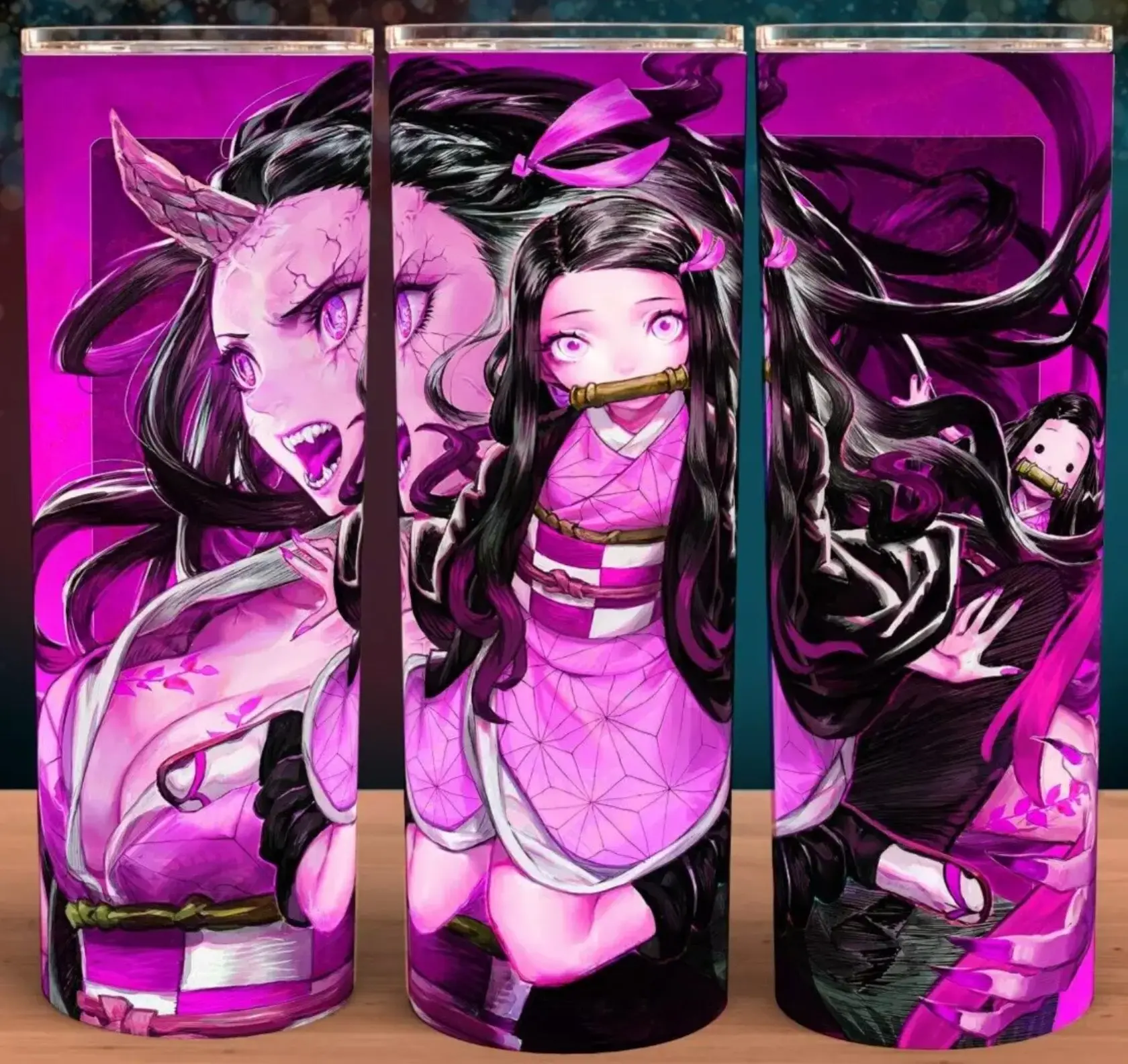 Demon Slayer Kimetsu No Yaiba Nezuko Kamado Anime Cup Mug Tumbler 20oz with Lid and Straw - Elegant Drinkware for Anime Fans - Perfect for Hot or Cold Drinks! Stainless Steel. Flasks Plastic Coffee Glossy