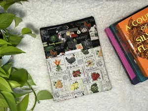 Large Farm Gardening Themed Padded Book Cover Sleeve for Books and Tablets