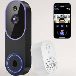 Stylish Purple 1080P Wireless Video Doorbell Camera - AI Human Detection, 2-Way Talk & Cloud Storage. Crystal-Clear Night Vision, Instant Alerts, Easy DIY Install. Secure Your Front Door 24/7.