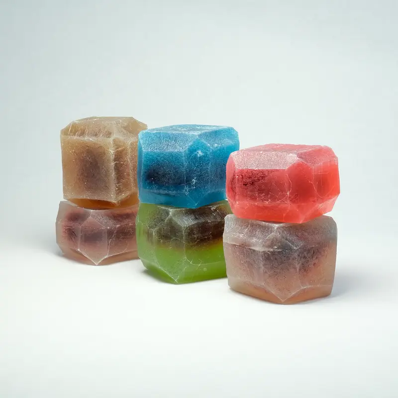 Silky Gem Crystal Candy Collection - 6 Jam-Filled Vegan Gluten-Free Handcrafted Sweet Treats for ASMR & Gourmet Gifts
